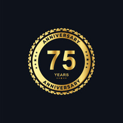 Fototapeta premium 75 Year Anniversary Logo, Color, Vector Template Design element for birthday, invitation, wedding, jubilee and greeting card illustration.