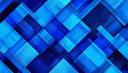 Geometric pattern of overlapping blue rectangles creating a modern and sophisticated abstract background