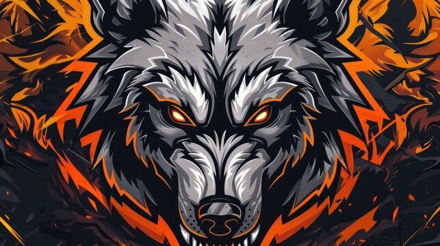 Mascot Character with a Logo showcasing a fierce Wolf sporting theme