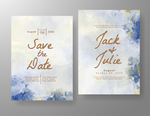 Wedding invitation with abstract watercolor background