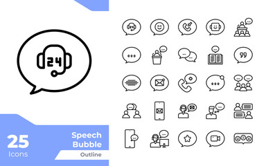 Speech Bubble Outline Icons