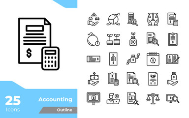 Accounting Outline Icons