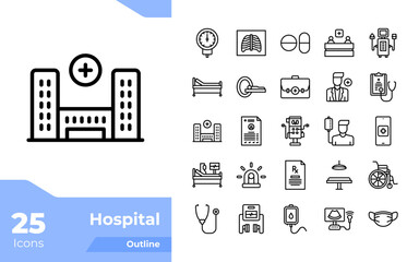 Hospital Outline Icons