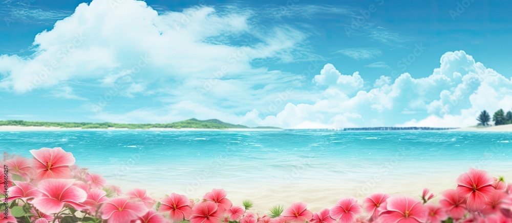 Poster background suitable for summer themes with copy space image.