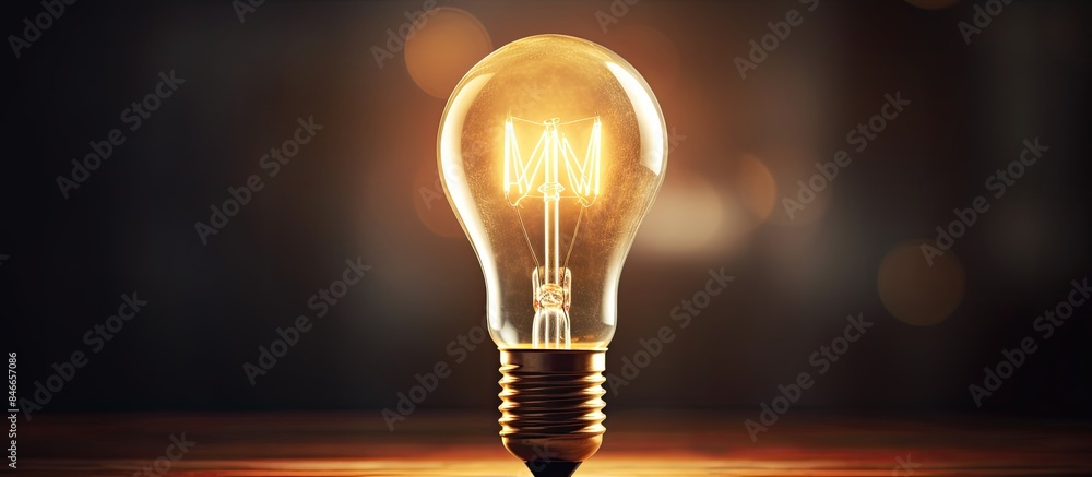 Poster antique light bulb with copy space image available.