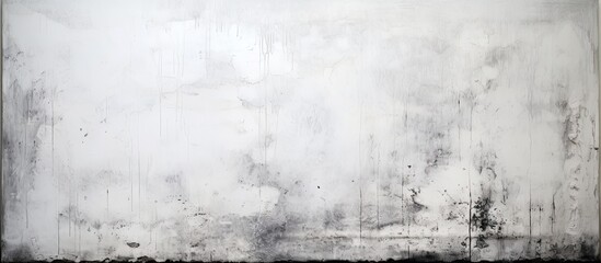 Fototapeta premium Urban grunge with a white paint stroke copy space image on a cement block wall.