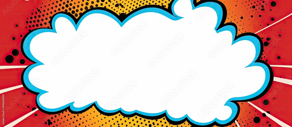 Poster Speech bubble design on white paper with copy space image, perfect for retro comics and design elements.