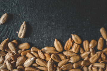 Background of peeled sunflower seeds