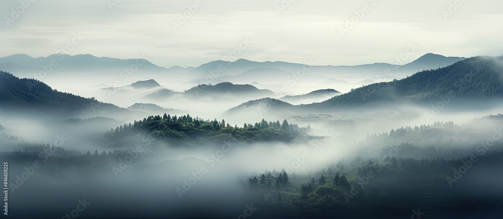 Aufkleber Extensive mist with room for text or graphics in image. with copy space image. Place for adding text or design