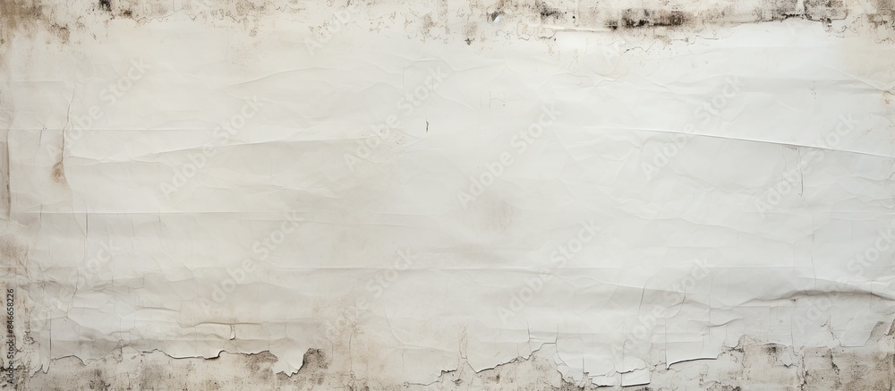 Poster Weathered, creased white poster background with empty space for text or image. with copy space image. Place for adding text or design
