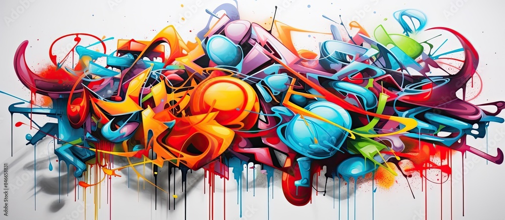 Poster graffiti street art culture with spray paint creating an abstract concept with a copy space image.