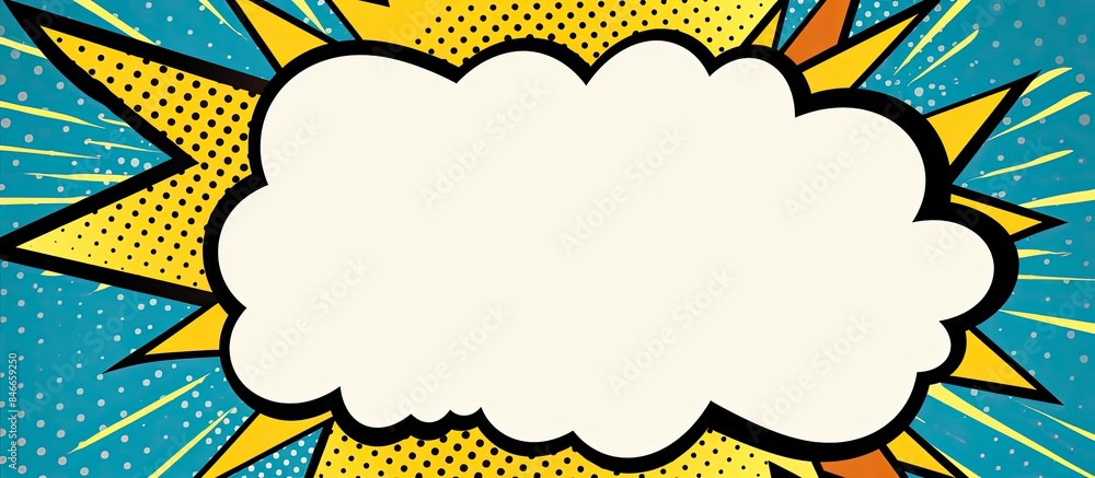 Poster speech bubble design on white paper with copy space image, perfect for retro comics and design eleme
