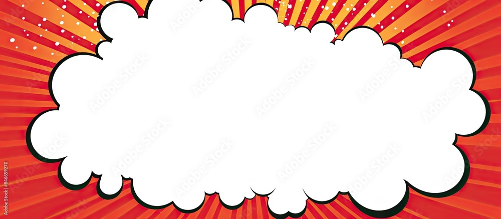 Poster Speech bubble design on white paper with copy space image, perfect for retro comics and design elements.