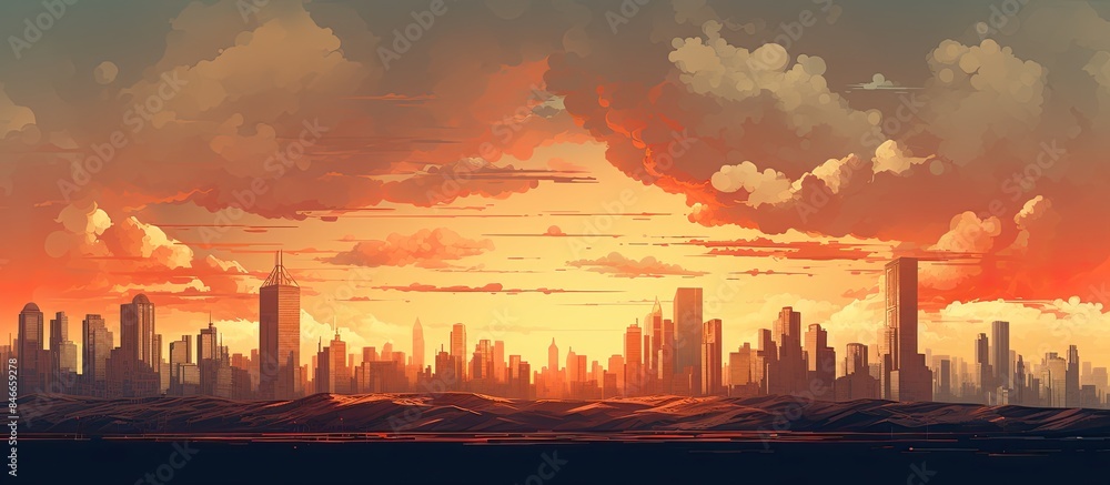 Poster cityscape with copy space image.