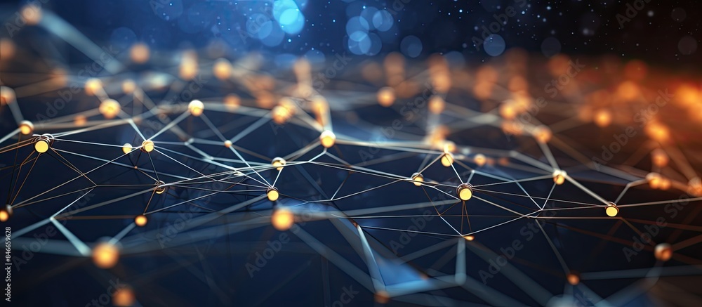 Poster Abstract Segwit concept displayed on a background with blockchain technology. Cryptocurrency fintech block chain network illustrated with a copy space image.