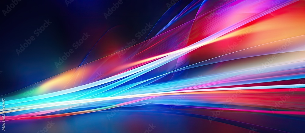 Aufkleber blurry colorful motion lights in abstract graphic design with copy space image.