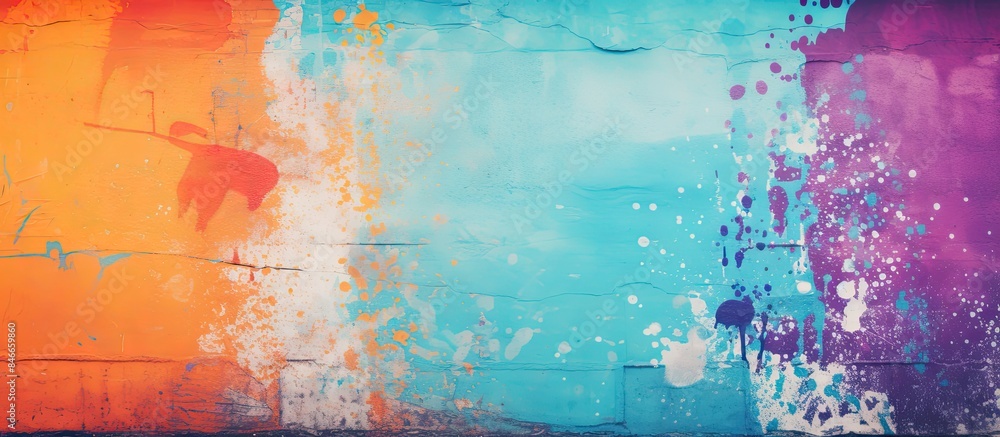 Poster urban background with a close-up abstract spray paint texture, offering copy space image.