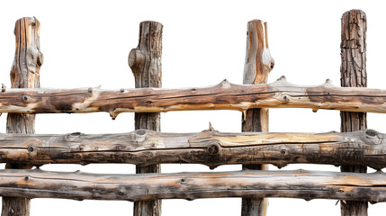 Obraz premium Wooden fence on a transparent background