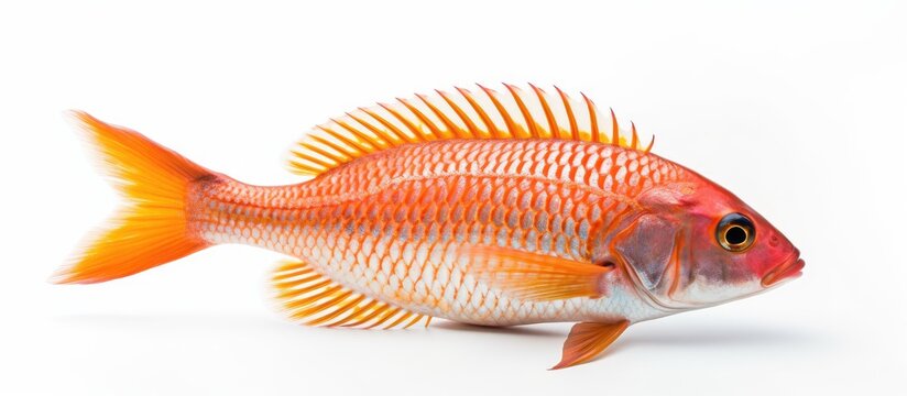 Catla Fish displayed on a stunning white background with copy space image.