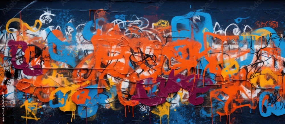 Poster Detailed close-up image of graffiti texture with copy space image.