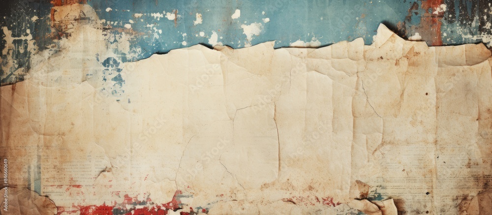 Aufkleber vintage torn posters on textured paper background with copy space image.