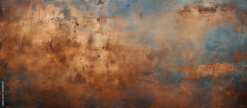 Poster a rustic metallic background featuring copper and bronze tones with a weathered, aged look, providin