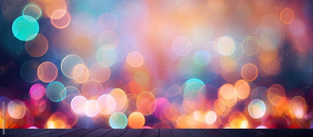 Poster colorful blurred lights backdrop with copy space image.