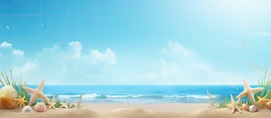 Background image for summer with space for text. with copy space image. Place for adding text or design