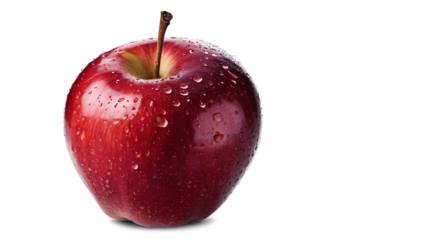 Red apple isolated on transparent background