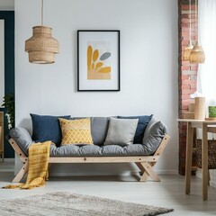 living room interior with sofa
