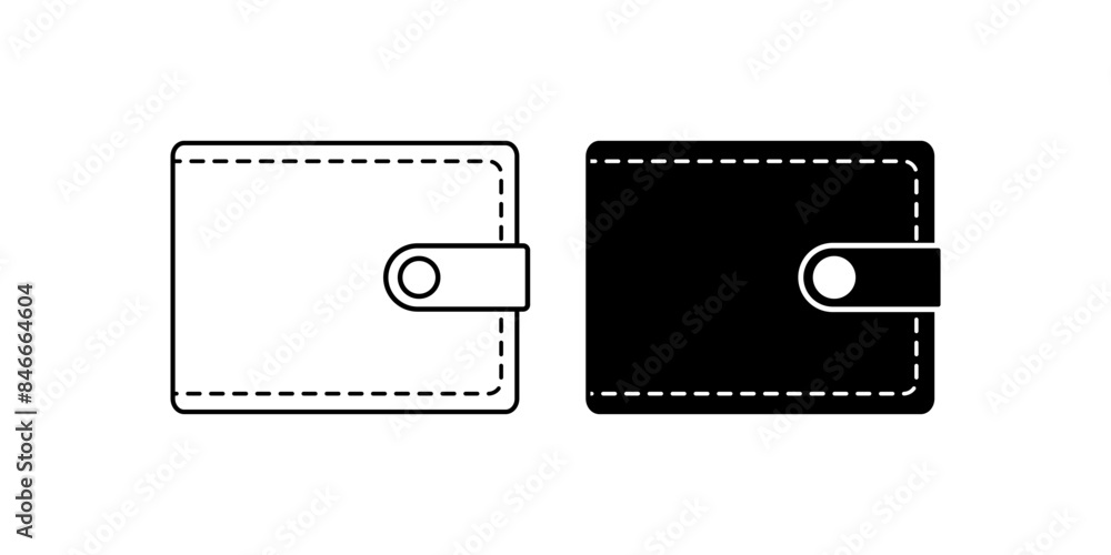 Wall mural wallet icon set isolated on white background