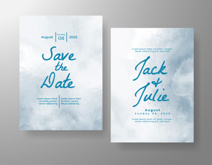 Wedding invitation with abstract watercolor background