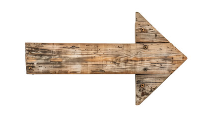 Wooden arrow on a transparent background