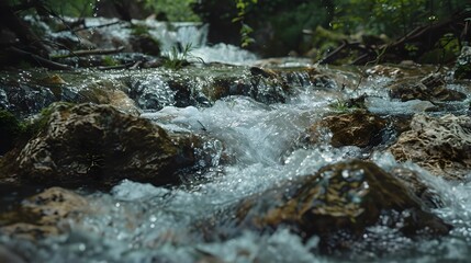 a river running through a forest, generated by AI