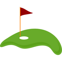 Golf Hole with Flag