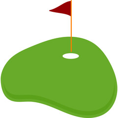 Golf Hole with Flag