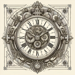 Naklejka premium antique clock face with numerals