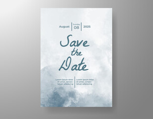 Wedding invitation with abstract watercolor background