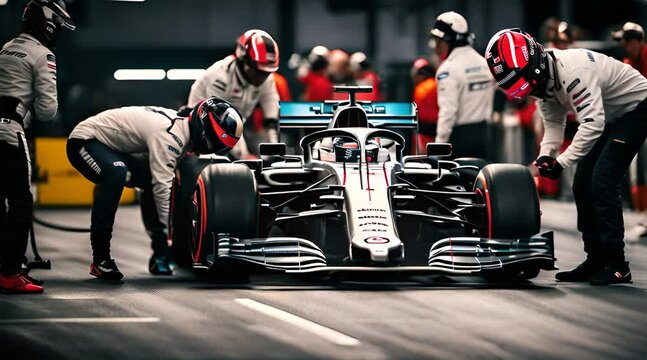 Teamwork in Motion. Pit Crew at Work