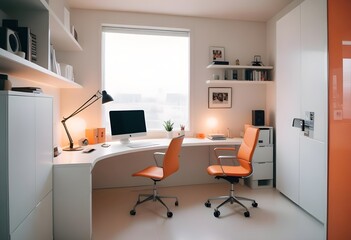 minimalist interior design style futuristic home office sleek furniture state of the art technology