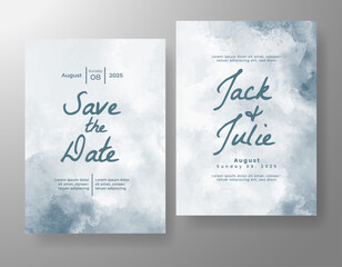 Wedding invitation with abstract watercolor background