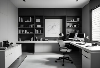 minimalist interior design style futuristic home office sleek furniture state of the art technology