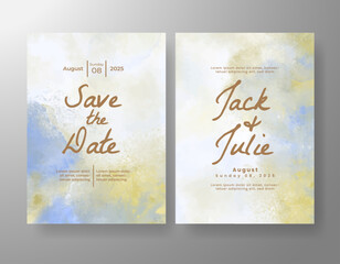 Wedding invitation with abstract watercolor background