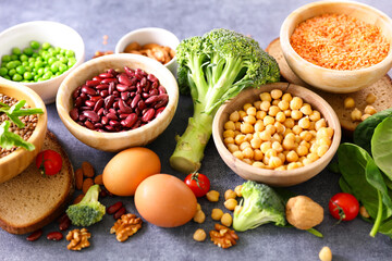 Legumes, bowl of lentils, chickpea, beans, pea