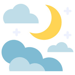 night flat icon