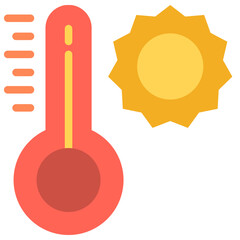 hot temperature flat icon