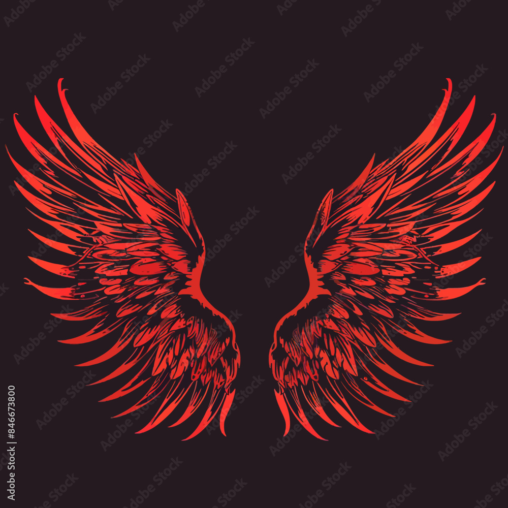 Sticker tribal vector wings isolated