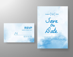 Wedding invitation with abstract watercolor background