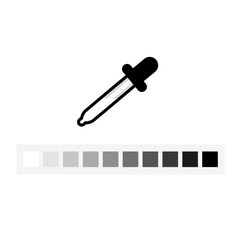 Pipette. Grey scale palette Color picker.
