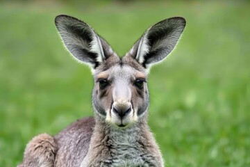 Fototapeta premium Macro Photography of Kangaroo Portrait: Detailed Close-up in High Resolution
